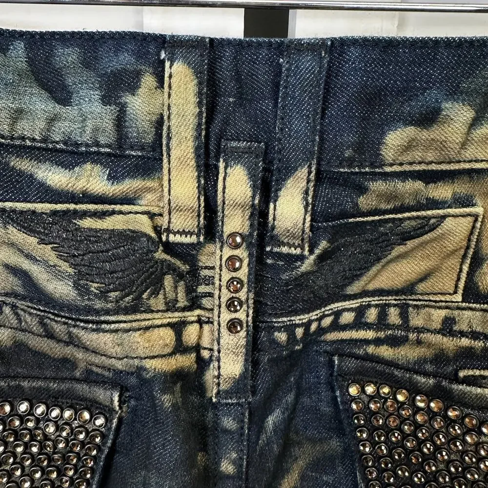 Robin's Jean Style D5696 Long Flap‎ Gold Coated Crystal Embellished Size 40x31